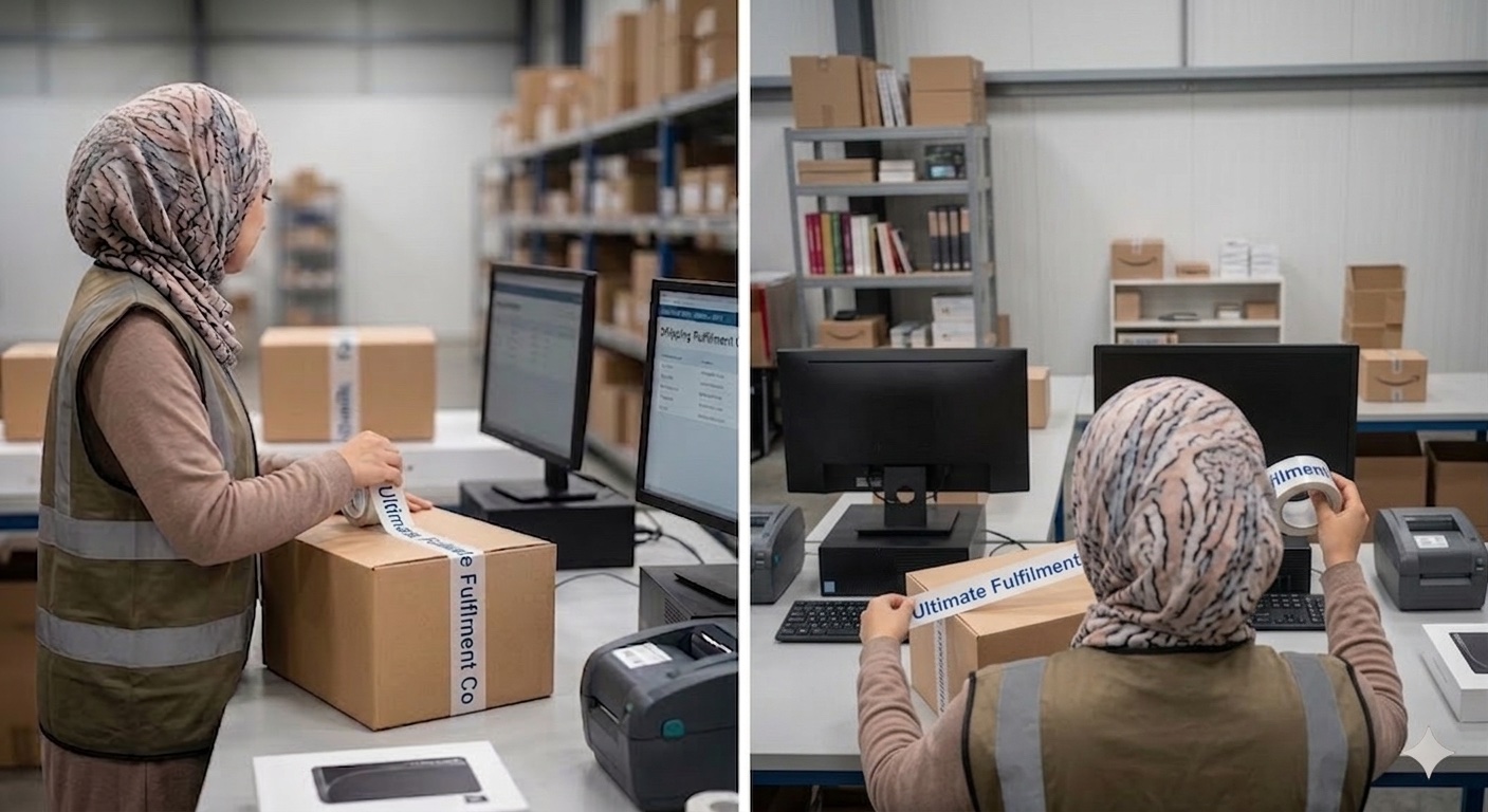 Ultimate Fulfilment Co team member packing orders